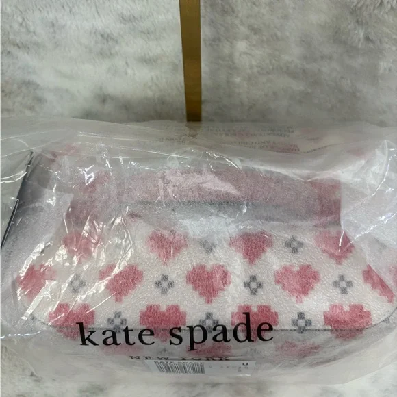 Kate Spade ♠️ NWT Devin Pixel Heart Vanity Top Handle Zip with mirror valentine - Picture 7 of 14